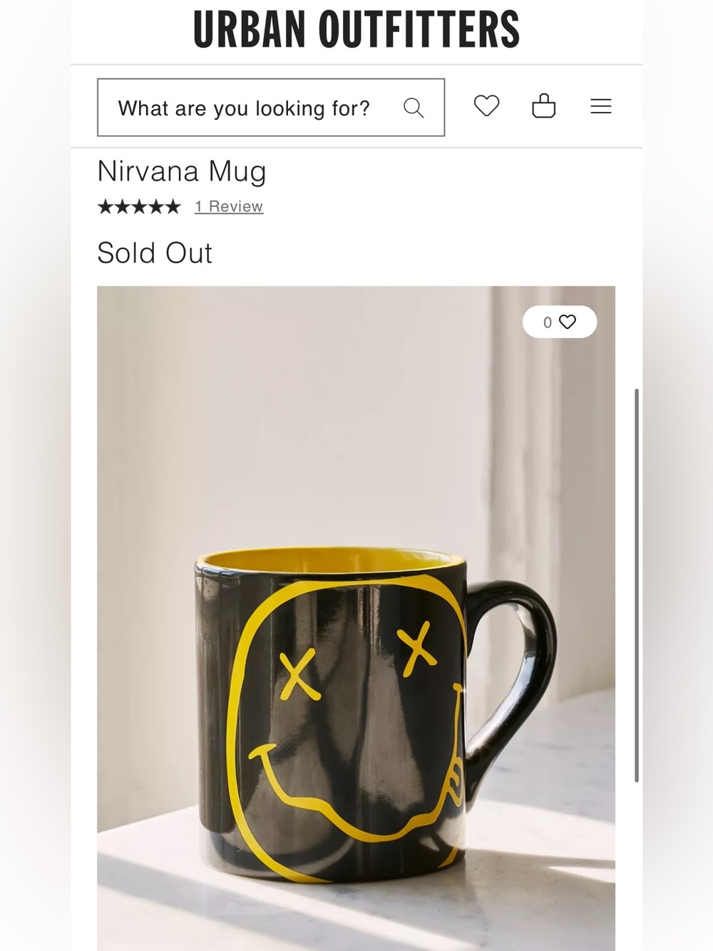 Nirvana mug from Urban Outfitters